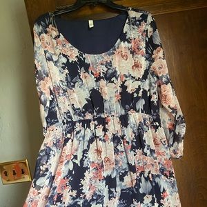 Pinkblush pink and navy floral maternity dress